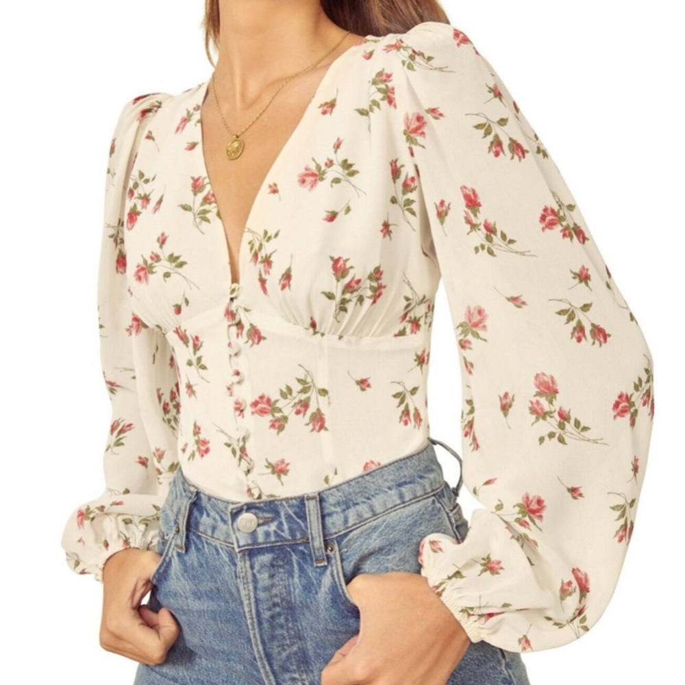 Reformation lemongrass blouse